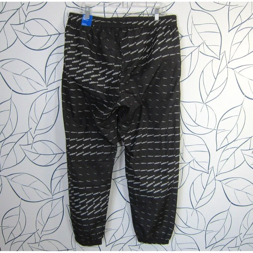 Adidas Originals Men's XL Black Regular Fit Monogram Logo Track Pants H13484 NWT